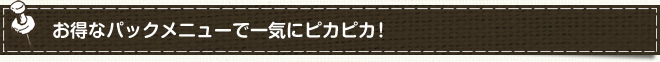 お得なパックメニューで一気にピカピカ！